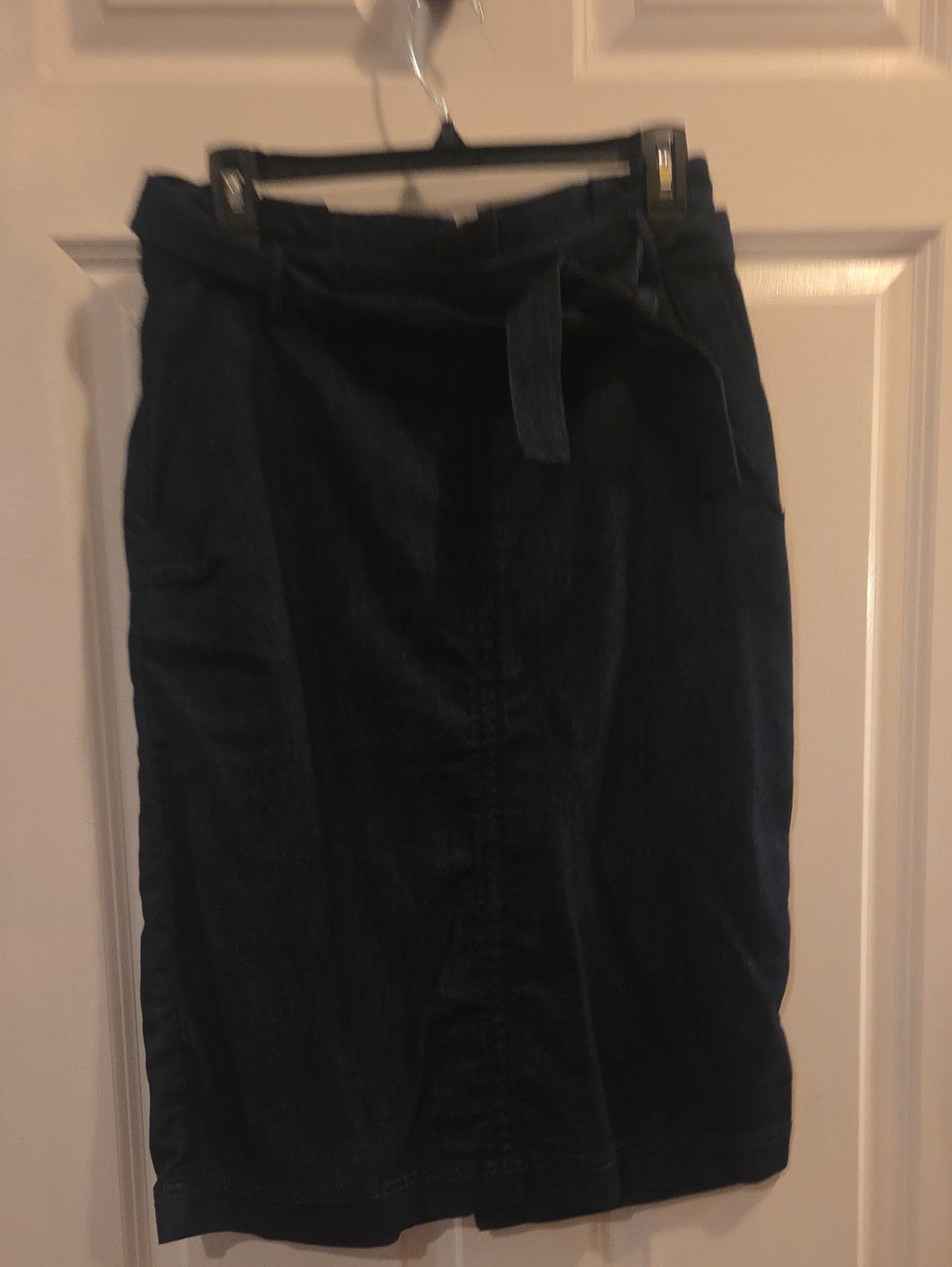 Banana Republic Dark Blue Denim Pencil Skirt with Tie Waist